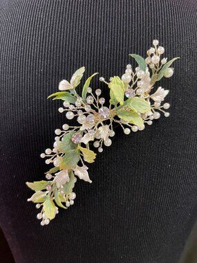 Bridal Hair Clip Bel Aire 2832 Gold/Green/Ivory NWT